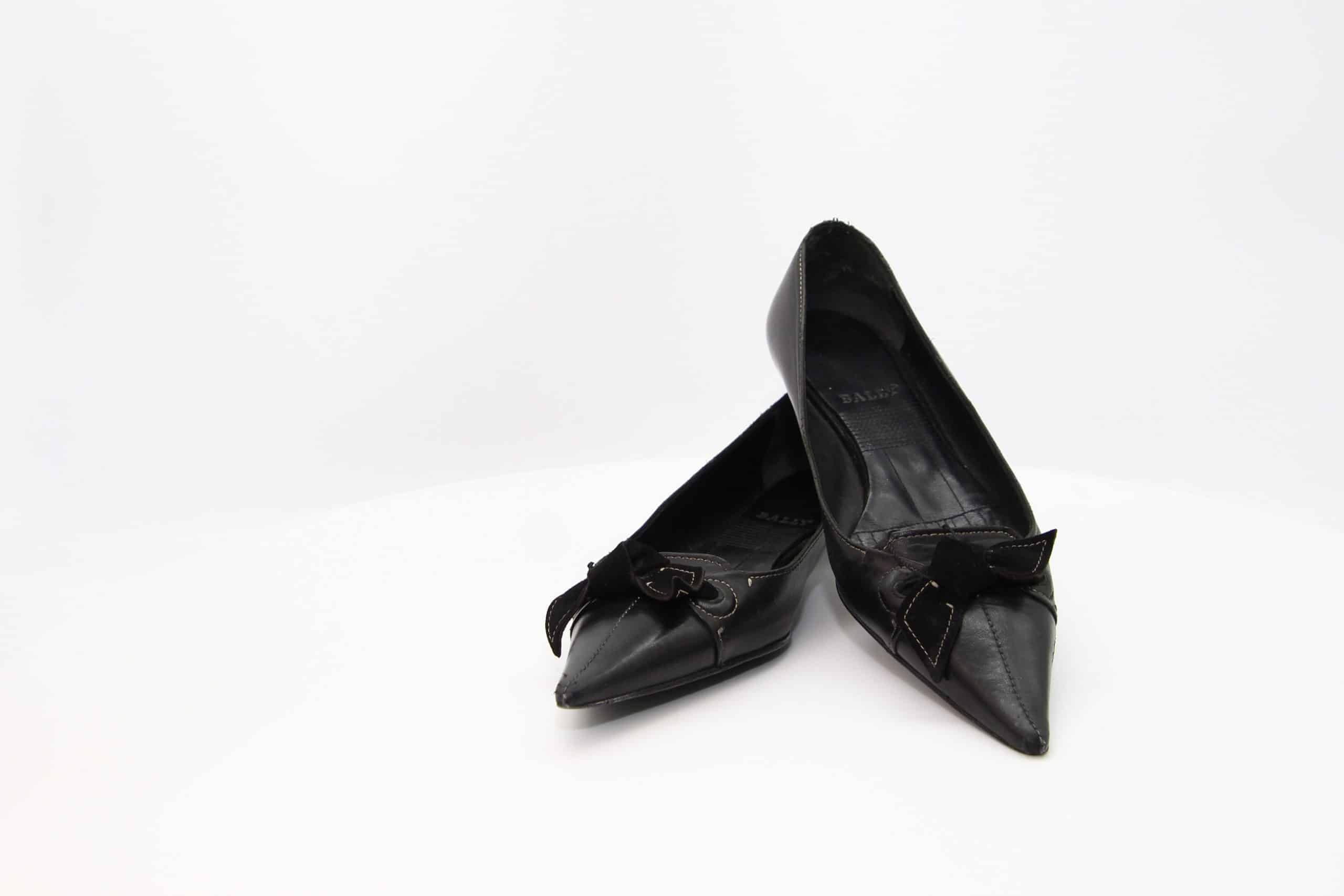 Bally Black Leather Ballet Flats
