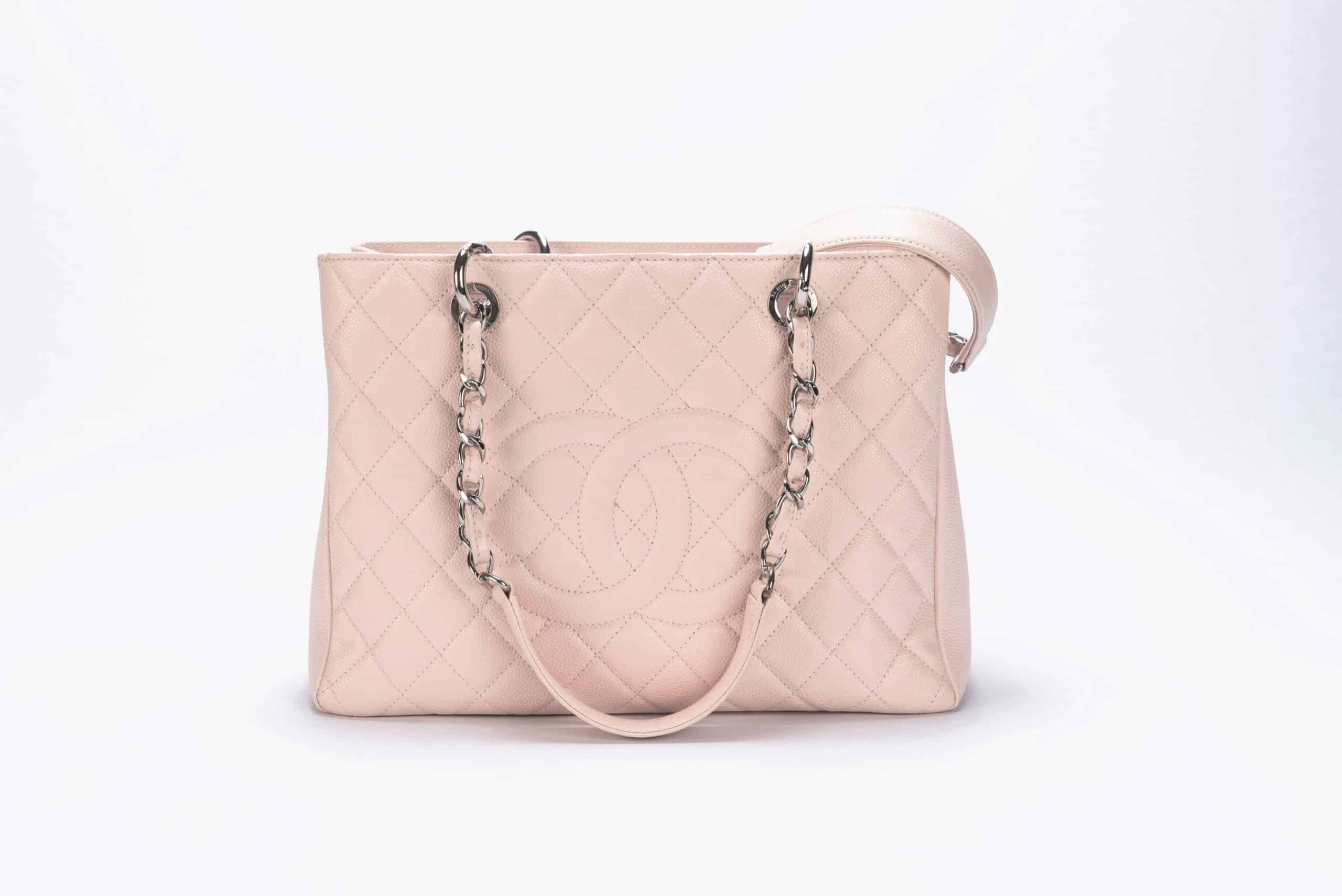 Chanel GST Caviar Quilted Bag in Light Pink with Silver Hardware (4)