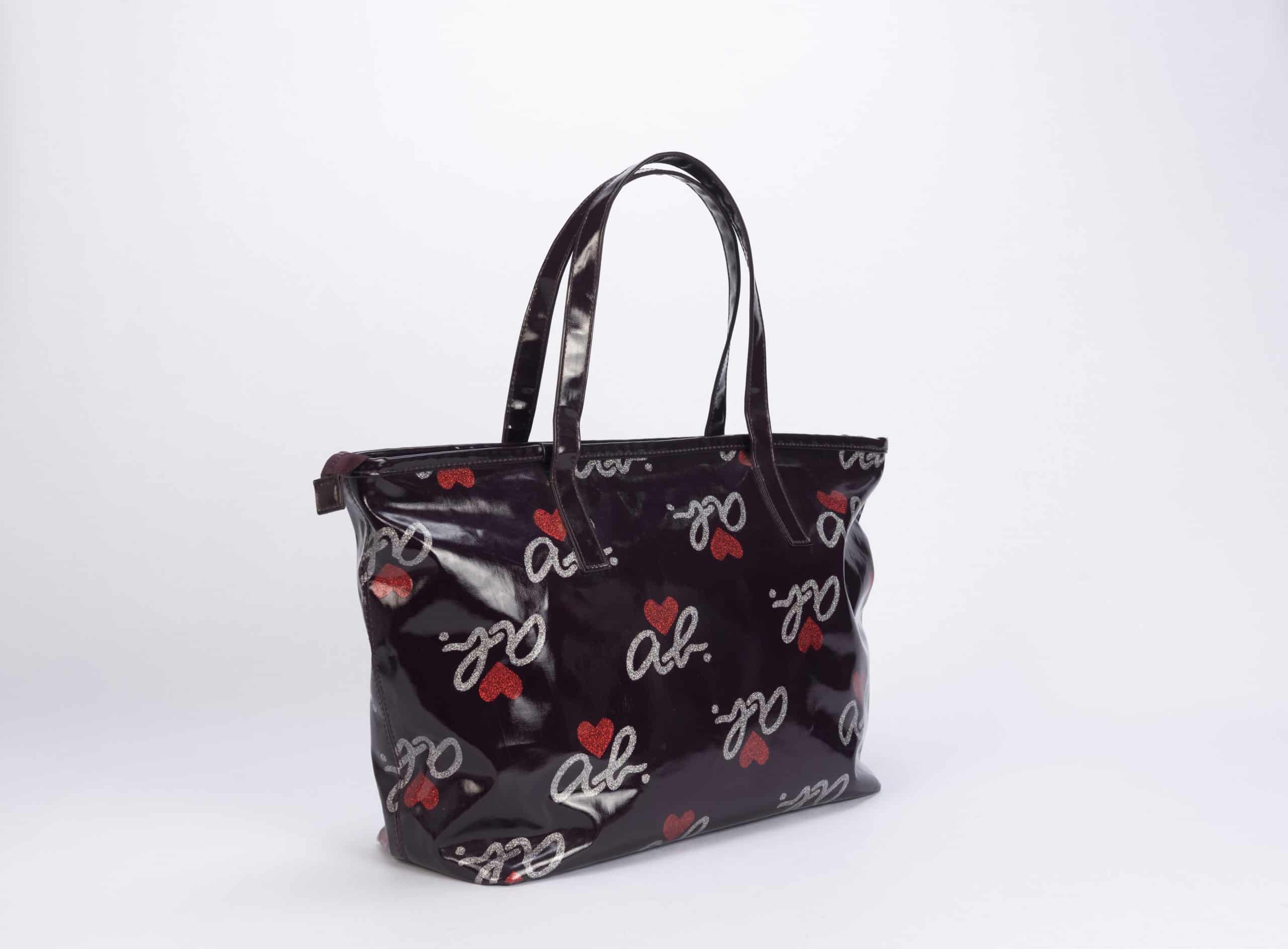 Agnes B Limited Edition Heart Series Patent Tote Bag | Fashion 