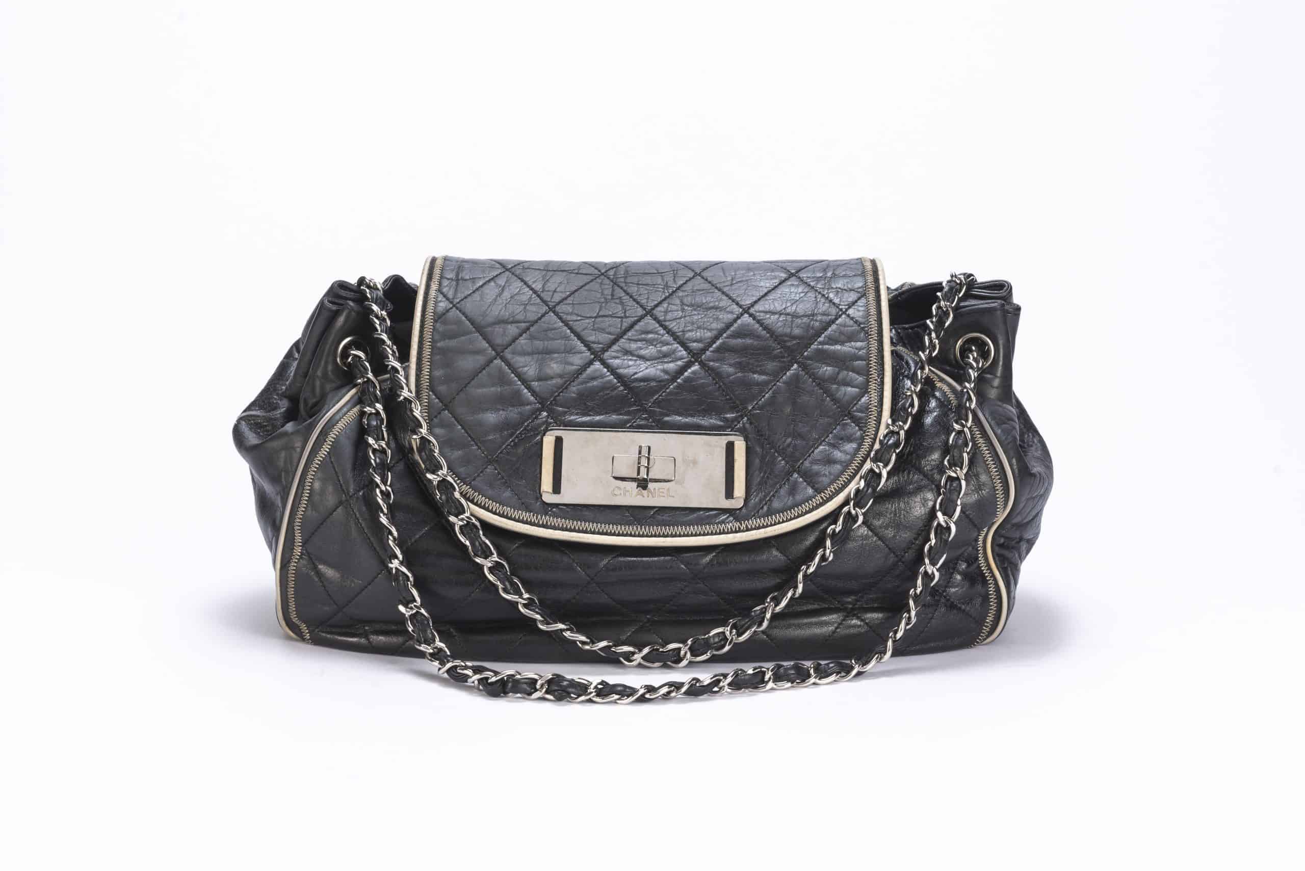 CHANEL EAST WEST MADEMOISELLE ACCORDION FLAP BAG QUILTED LAMBSKIN - 1