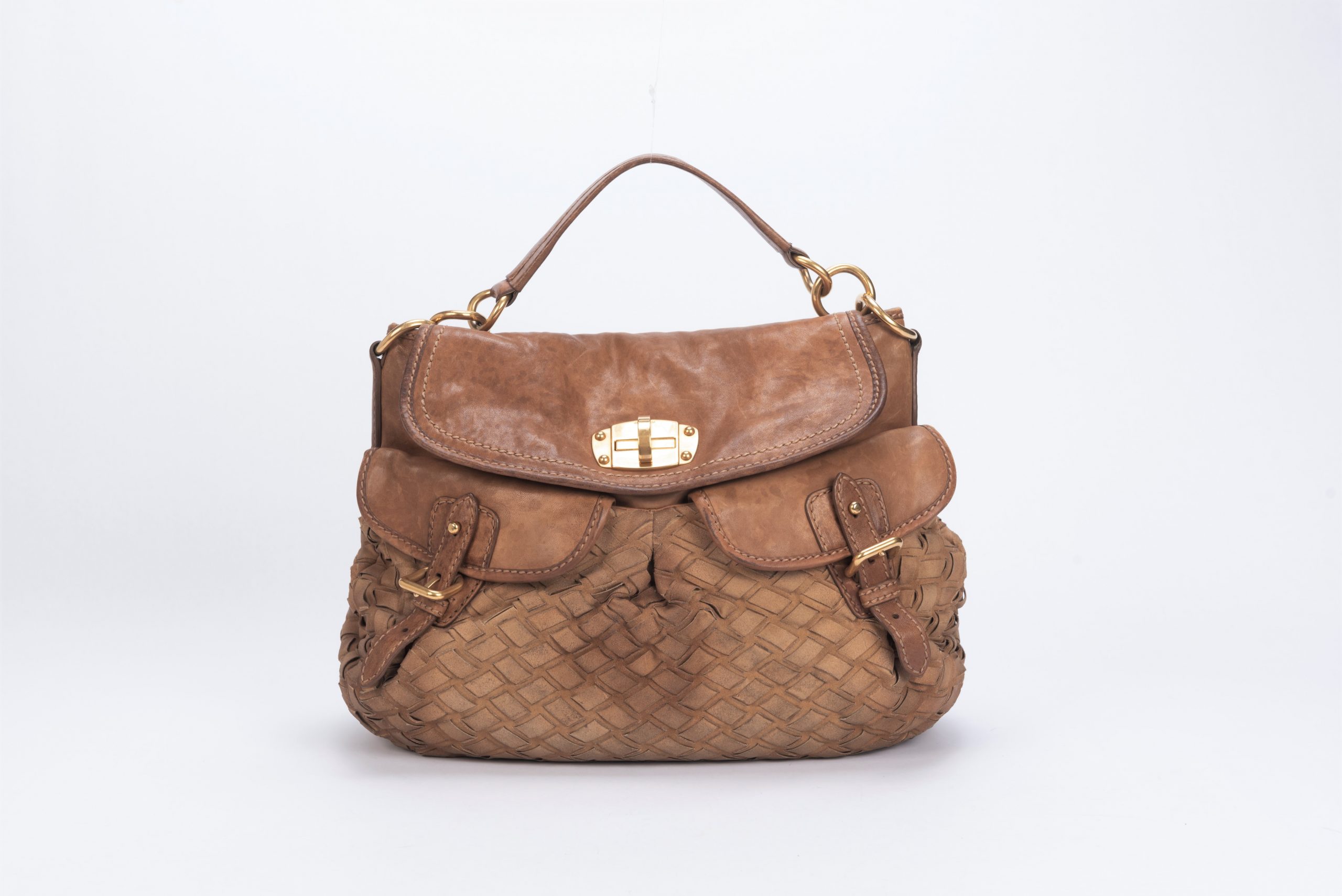 Miu Miu Brown Pleated Bag (1)
