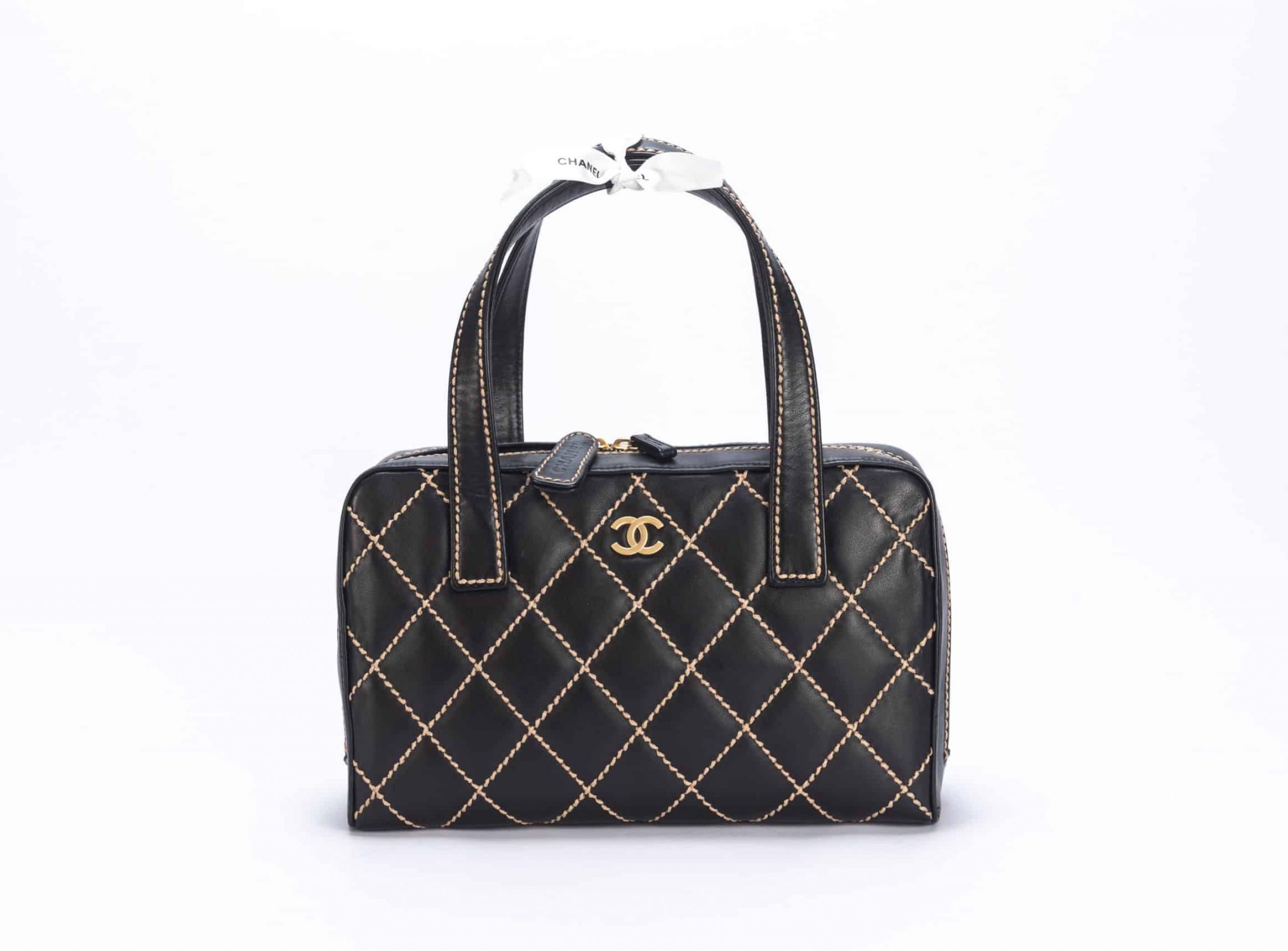 Chanel Surpique Quilted Leather in Black - 1