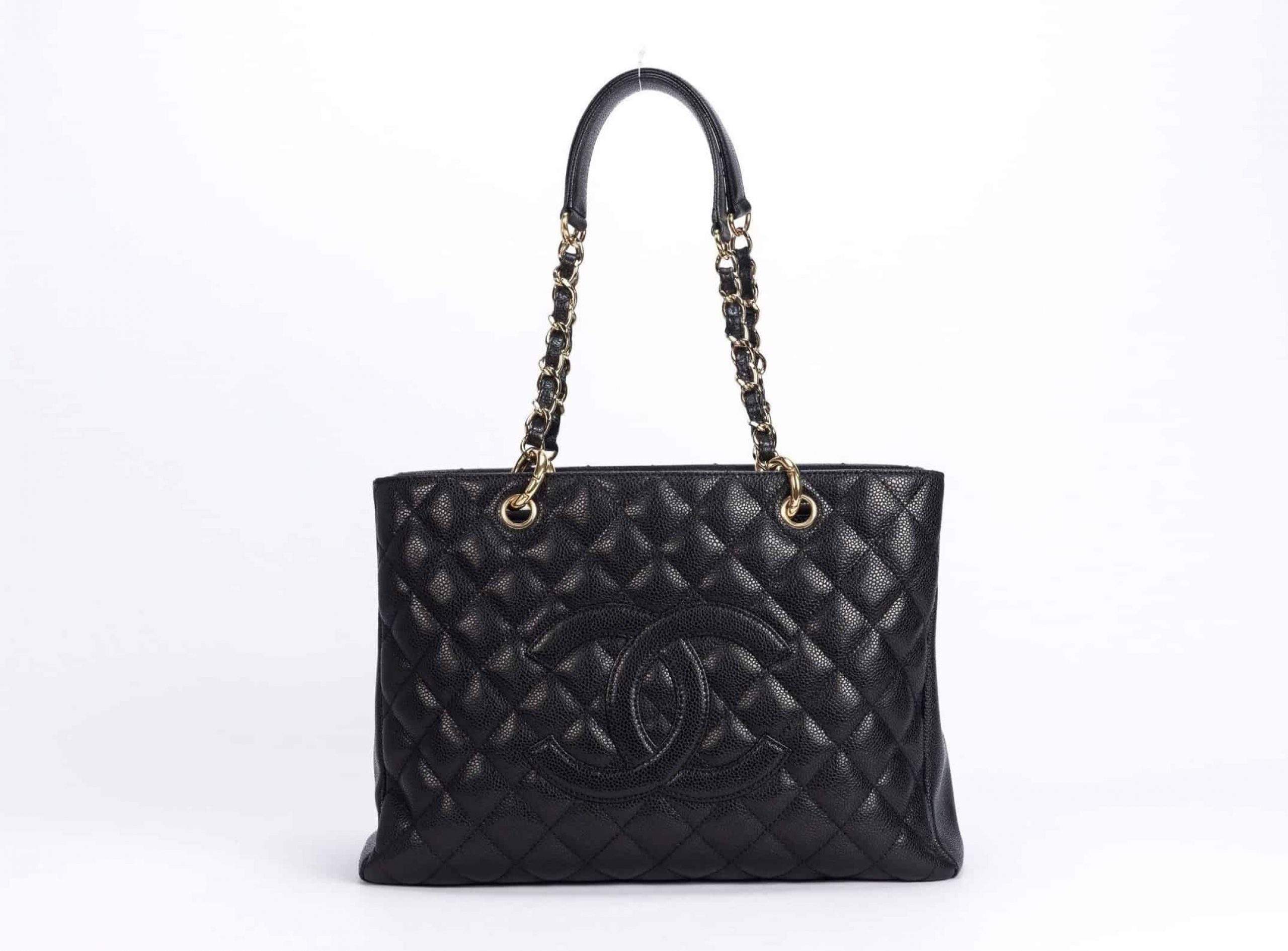 Chanel Gst Caviar Quilted In Black W Gold Hardware