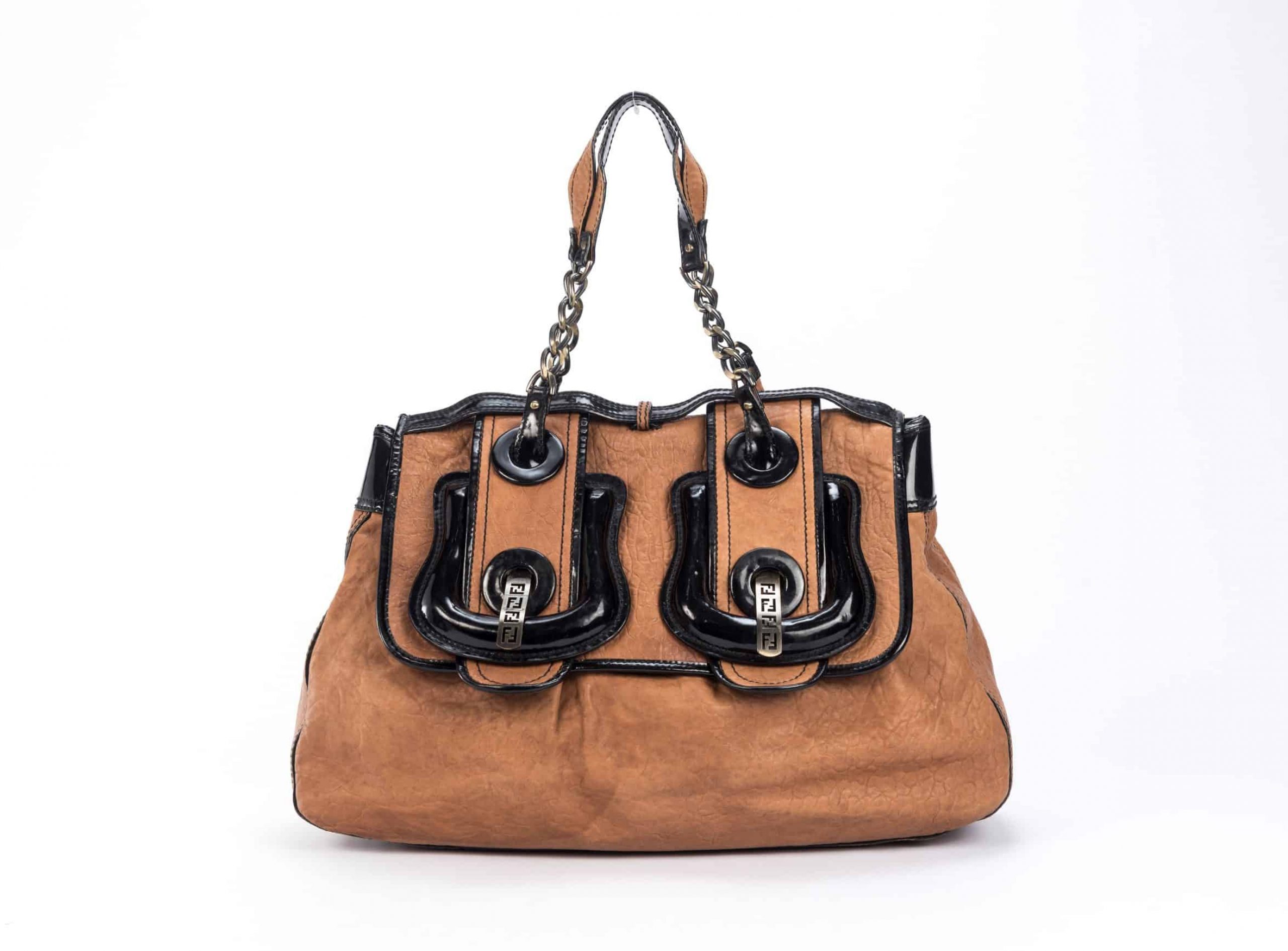 Fendi Brown Leather B Bag - 1