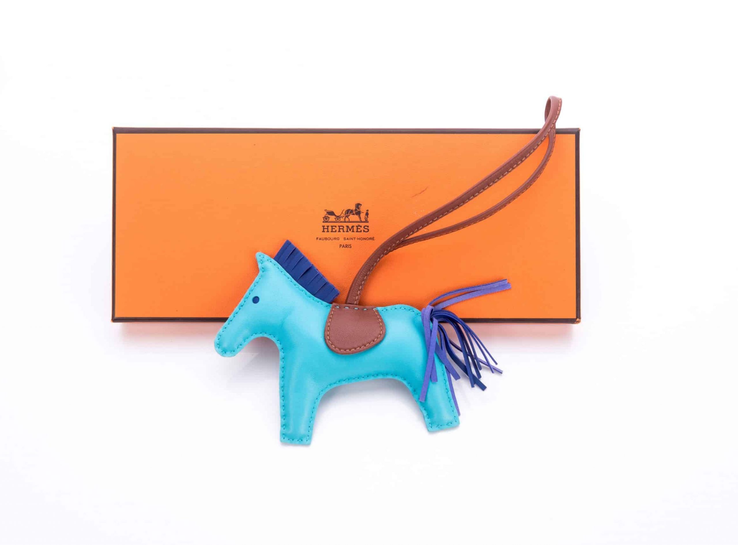 Hermes Rodeo Charm in Anemone, Blue Izmir & Fauve (1)