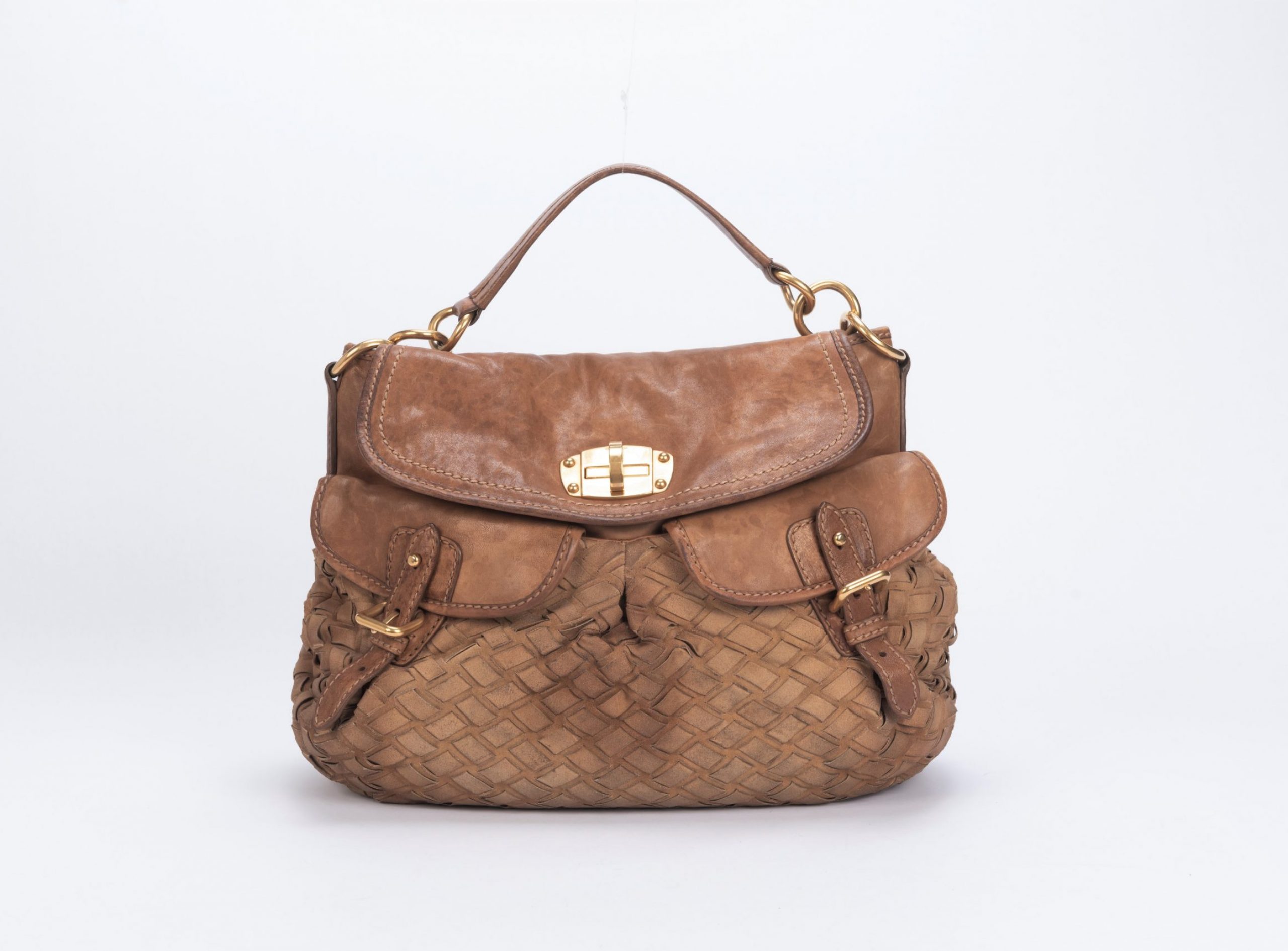 Miu Miu Brown Pleated Bag (1)
