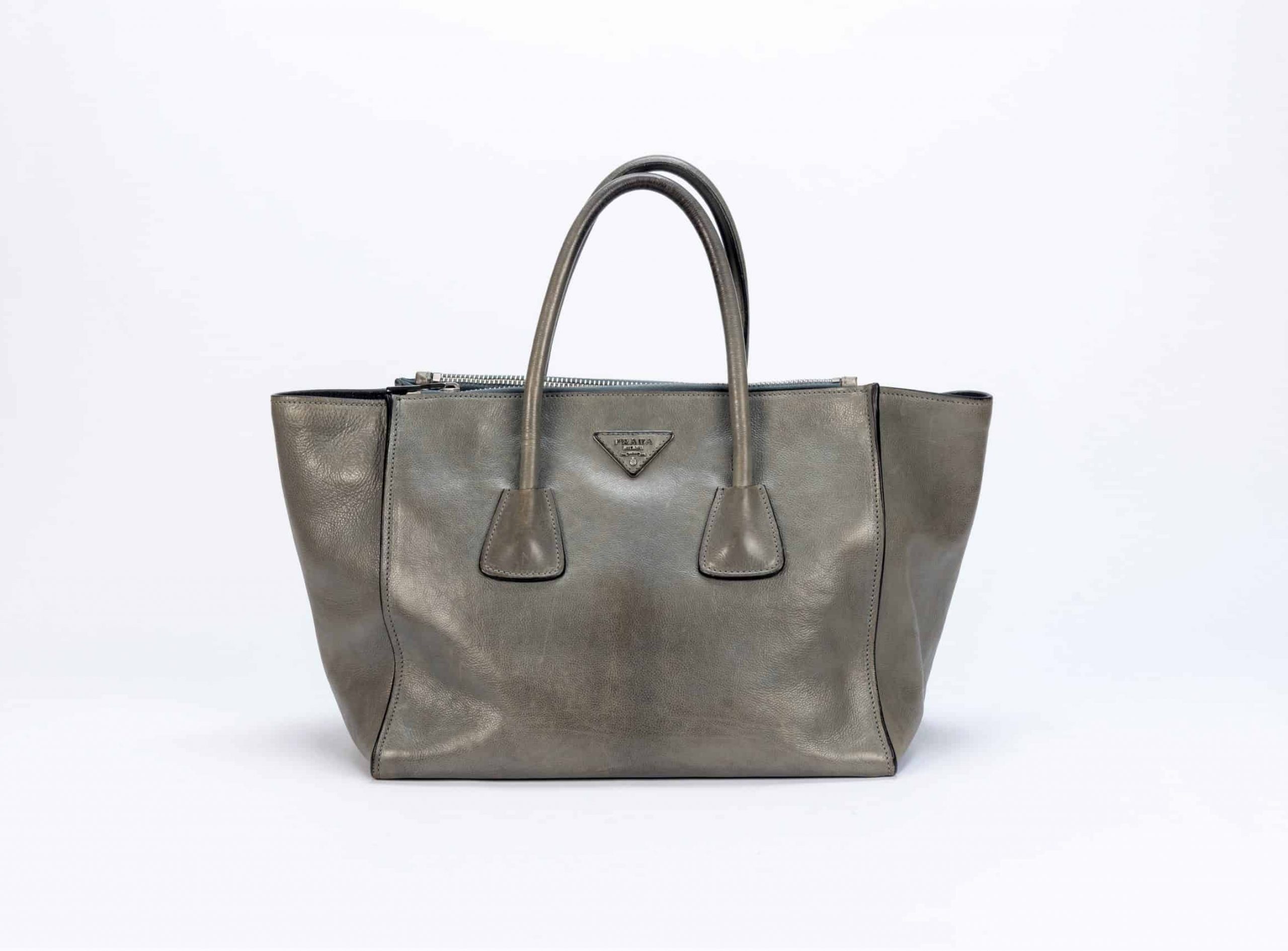 Prada Glace Calfskin Leather Twin Pocket Double Handle Tote Bag (BN2619) - 1