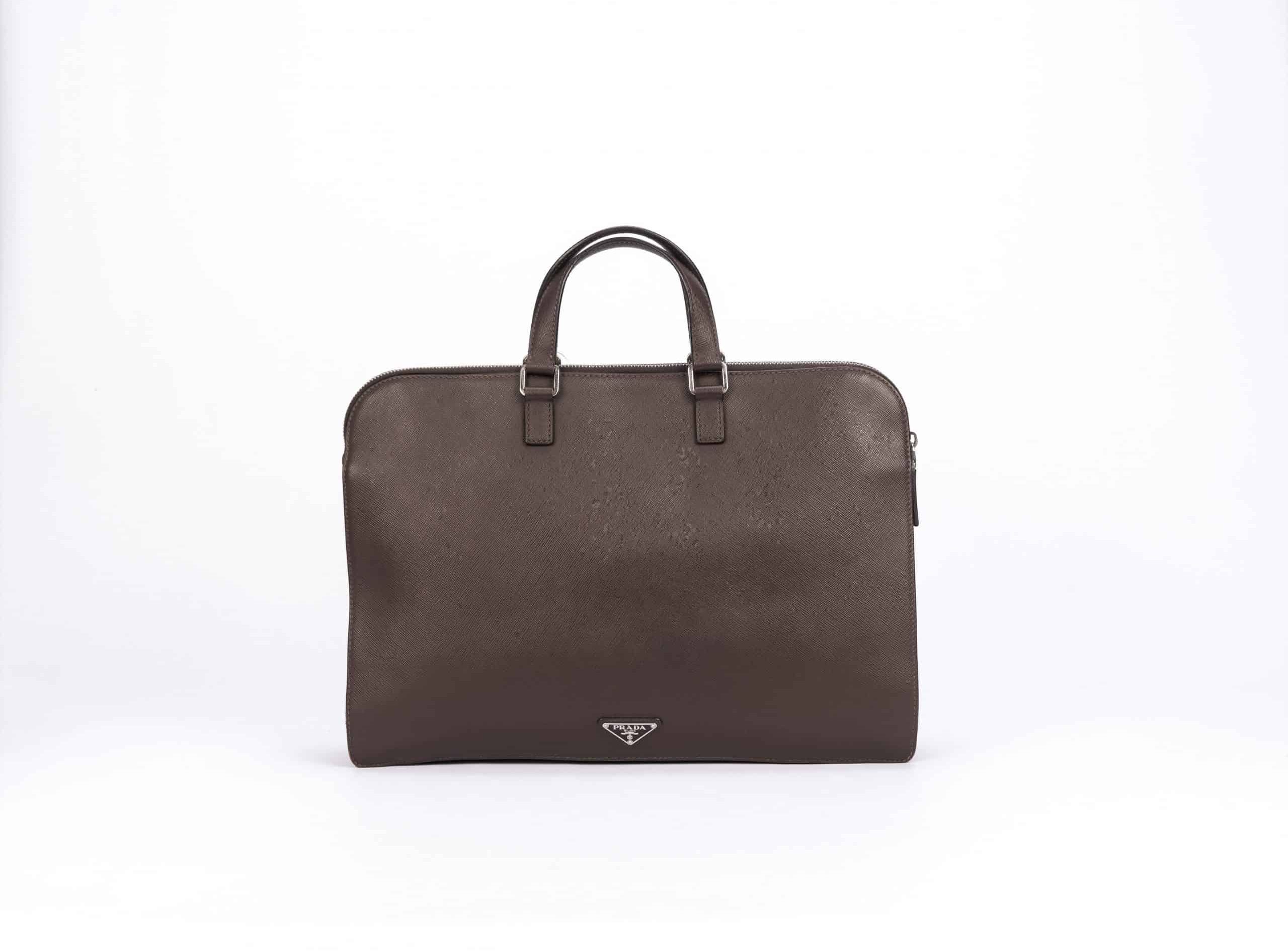Prada Saffiano Leather Computer Bag in Teavel Caffe-brown - 1