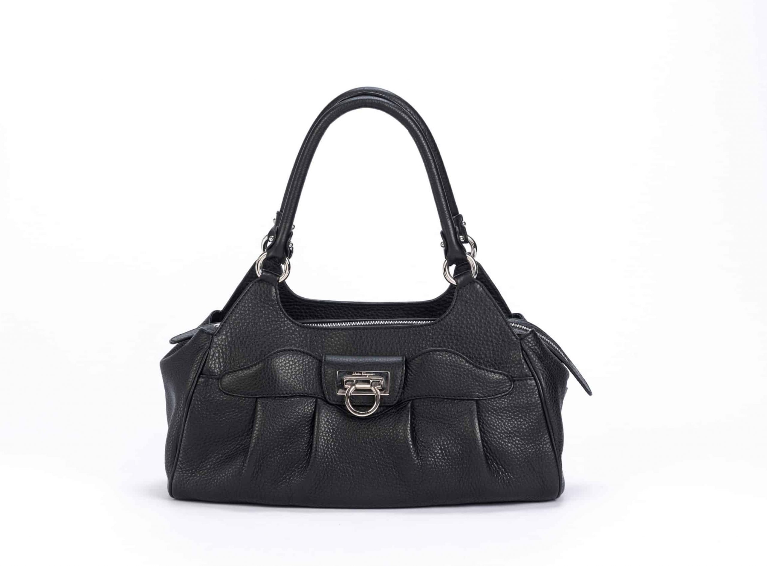 Salvatore Ferragamo Black Leather Armonia Shoulder Bag - 1